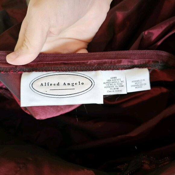 Vintage 90s Womens Size‎ 4 Burgundy Irridescent Prom Formal Gown Dress Regency - Picture 10 of 13